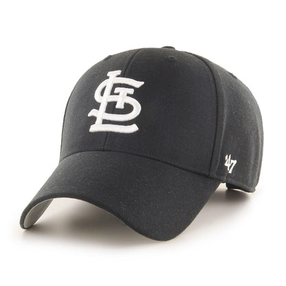 47 Louis Cardinals Mens Womens MVP Adjustable Velcroback Black White Hat One Size