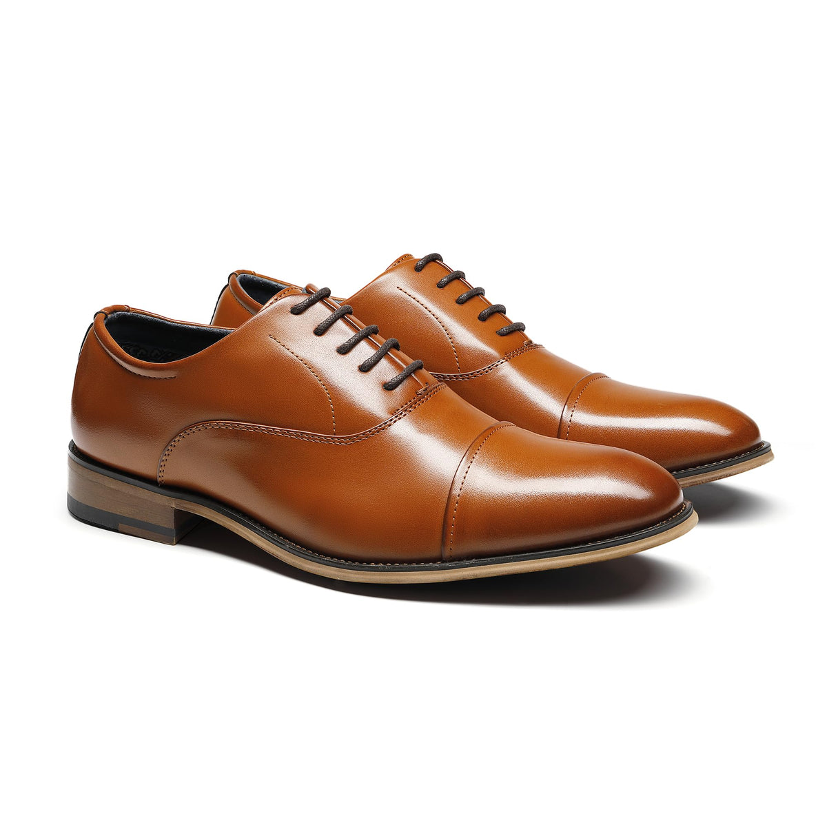 Bruno Marc Men's Soft Cap-Toe Formal Dress Shoes,Brown,14