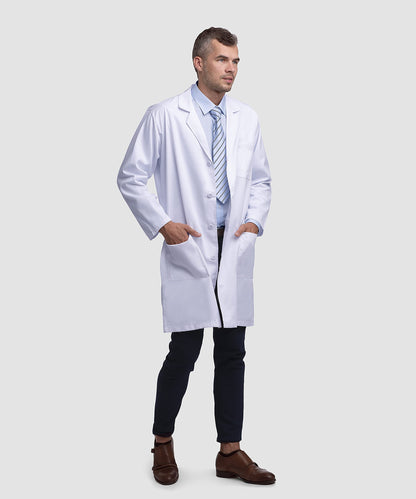 Lab Coat X Professional Lab Coat for Men, Long Sleeve, White, Classic Fit, Unisex