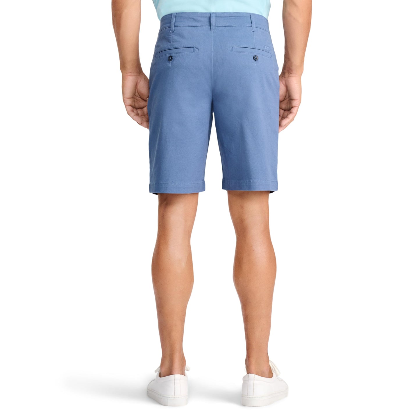 Izod Men's Saltwater 9.5" Flat Front Chino Short, Bijou Blue, 30