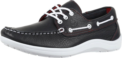 SAS Catalina Lace Up Boat Shoe Navy 6 W - Wide (C)