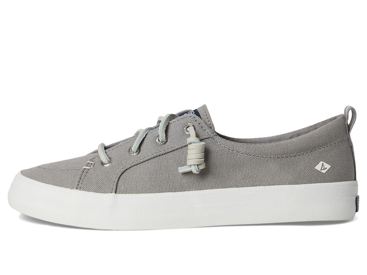 Sperry Women's Crest Vibe Linen Sneaker, Grey ,9.5 Wide