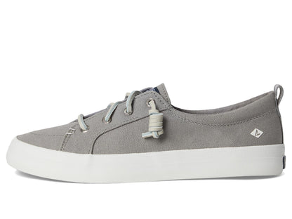 Sperry Women's Crest Vibe Linen Sneaker, Grey ,9.5 Wide