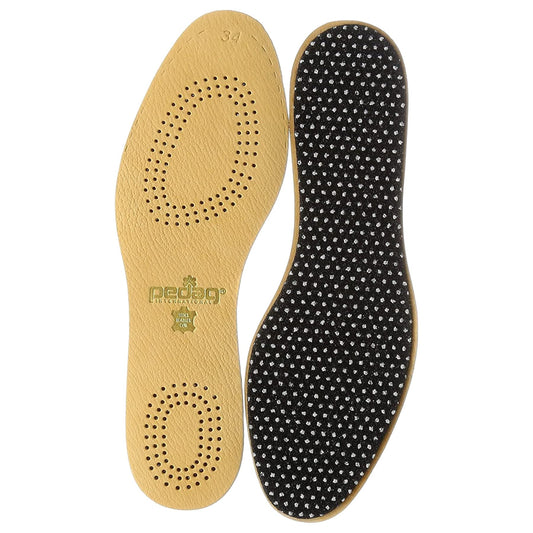 Pedag Leather Insoles for Men and Women. Ultra Thin Insole with a Activated Carbon Filter for Dress Shoes and Boots. Acts Like Odor Eaters for Shoes. Made in Germany, US M11 / EU 44