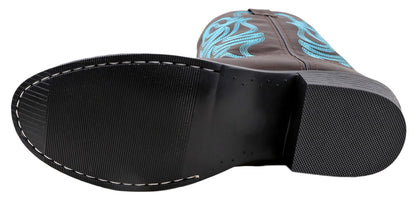 Smoky Mountain Boys Brown with Blue Stitch Monterey Western Cowboy Boots Brown 12 M US Little Kid