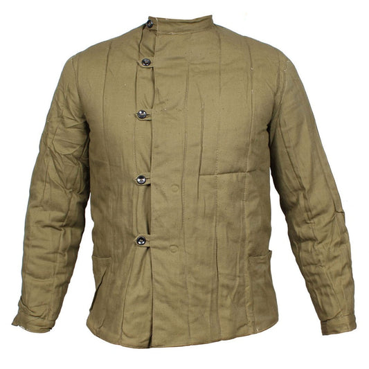 Vintage USSR WWII warm winter jacket Soviet Union Khaki Fufaika Red Army military telogreika (EU 60 / US XXL - 50“ chest / 42“ waist)
