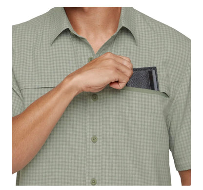 Orvis Men's UPF 30+ Quick Dry Moisture Wicking Button Up Short Sleeve Woven Tech Shirt with Pockets (US, Alpha, X-Large, Regular, Regular, Green)