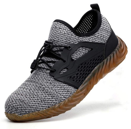 Safety Shoes Steel Toe Work Comfy Anti-Slip Sneakers Grey 14.5 W/13 M