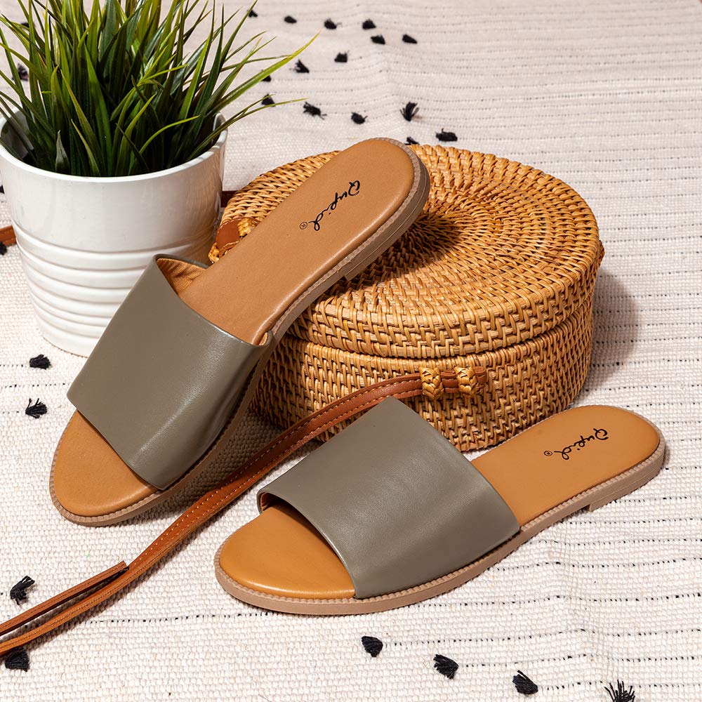 Qupid Desmond Slides for Women | Single Band Slide Sandals for Women