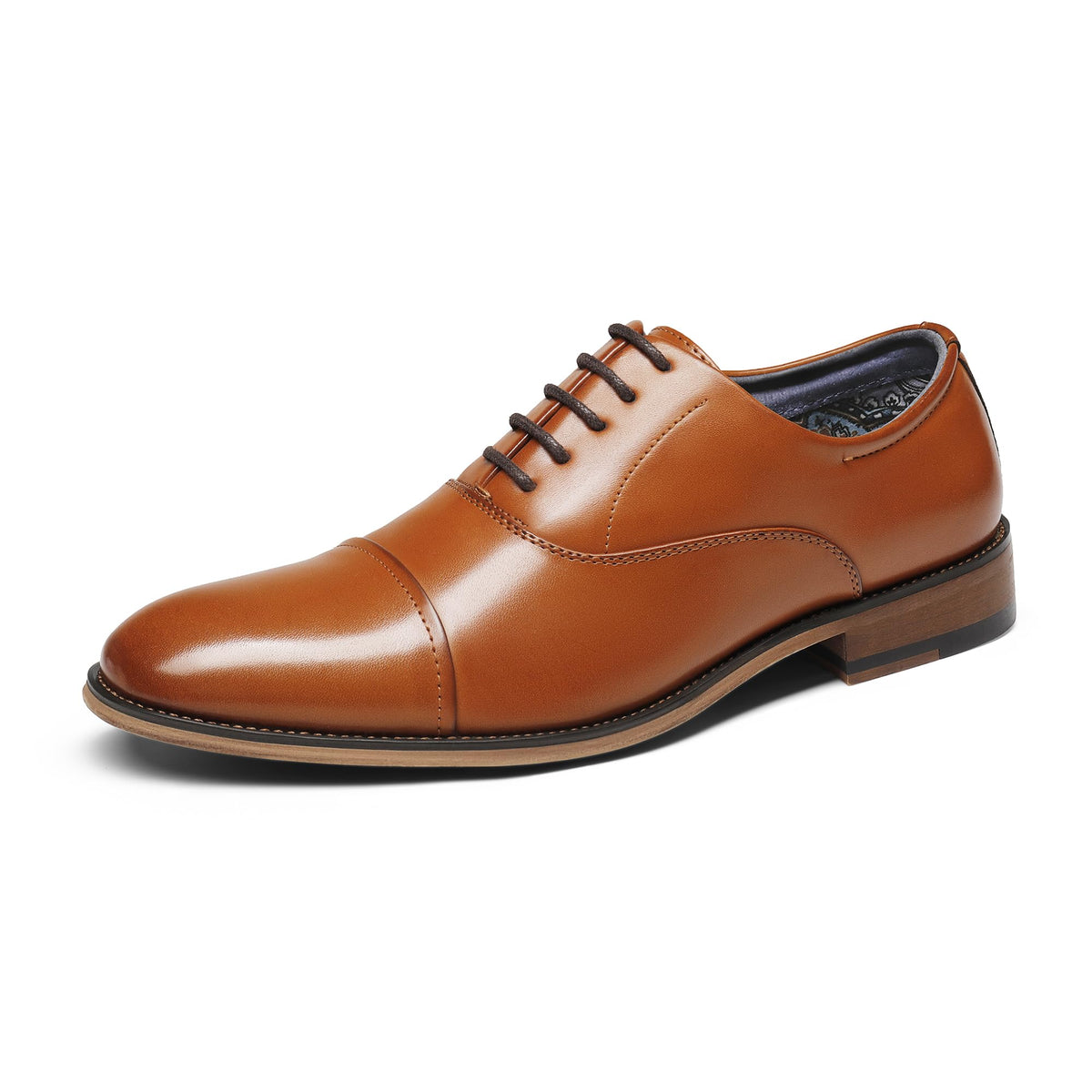 Bruno Marc Men's Soft Cap-Toe Formal Dress Shoes,Brown,14