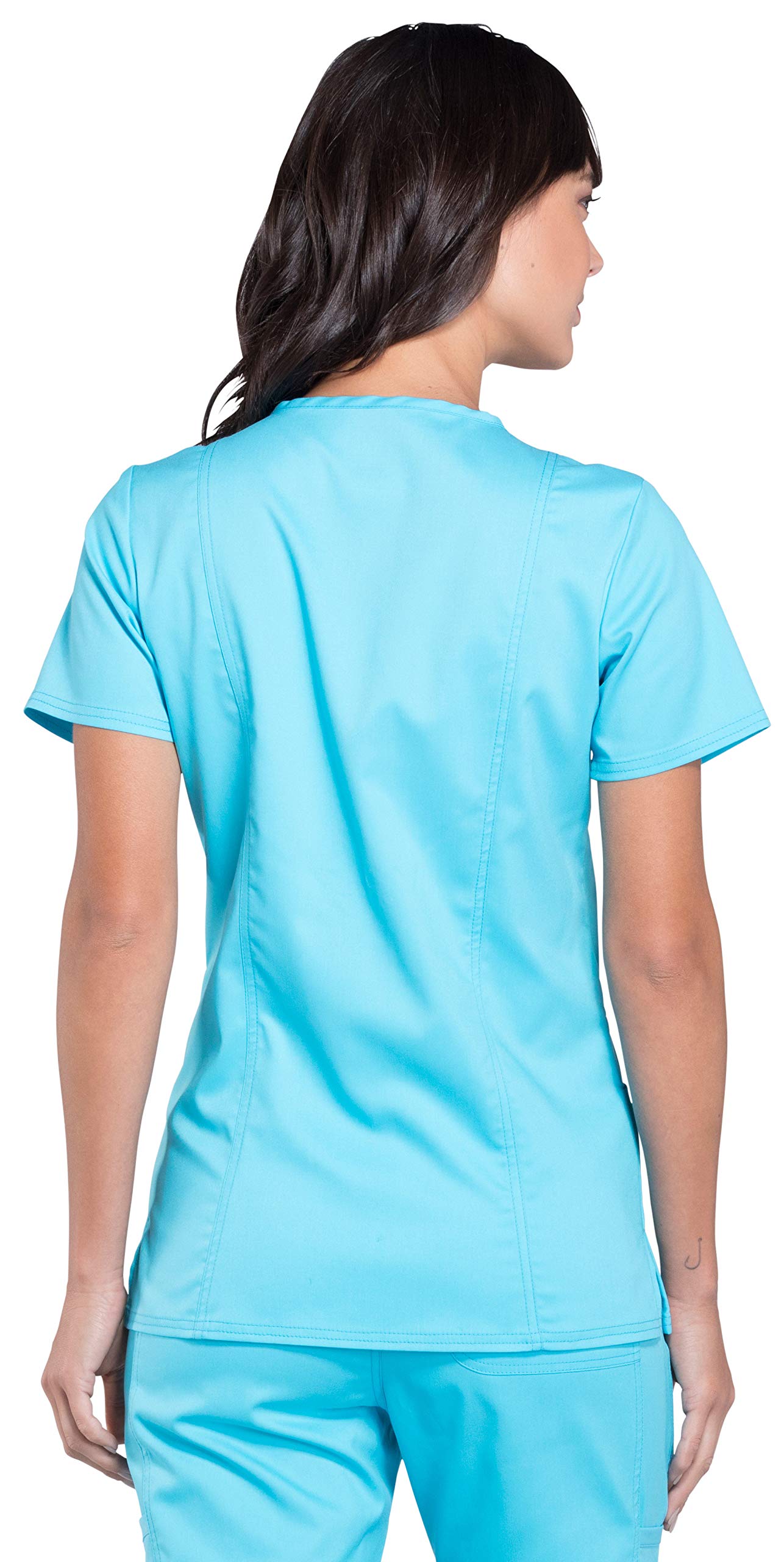 V-Neck Scrubs for Women Workwear Revolution, Soft Stretch, Easy Care WW620, S, Turquoise