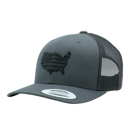 The Pride American Flag Hat Men Women Trucker Baseball Snapback Premium Patch Designed in USA (Map-ch-ch-Matte)