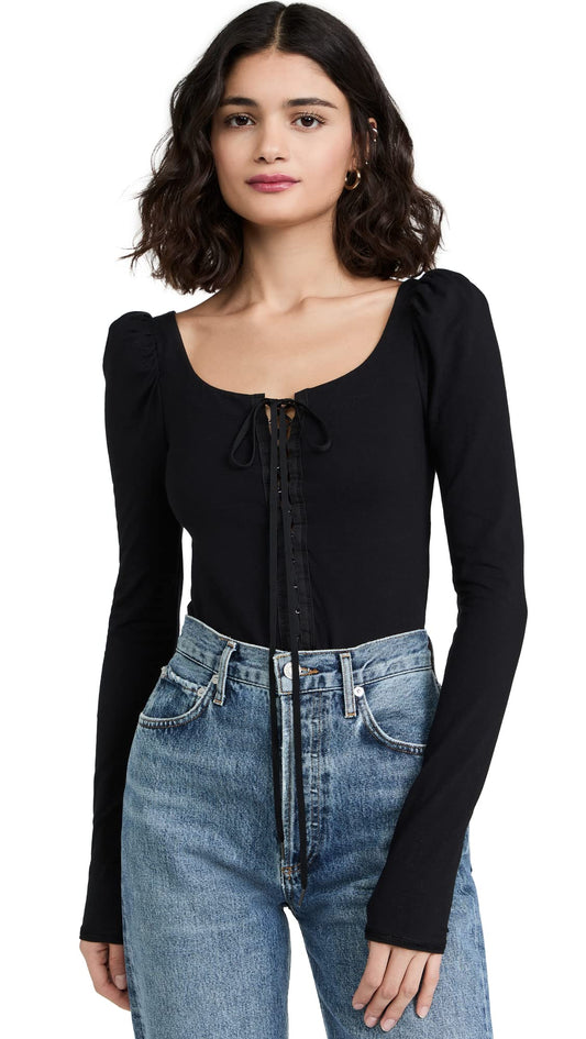 Free People Women's Willow Top, Black, M