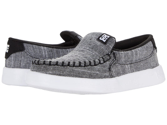 DC Men's Scoundre Slip-On Casual Skate Shoe  Black/Heather Grey 13 Little Kid M