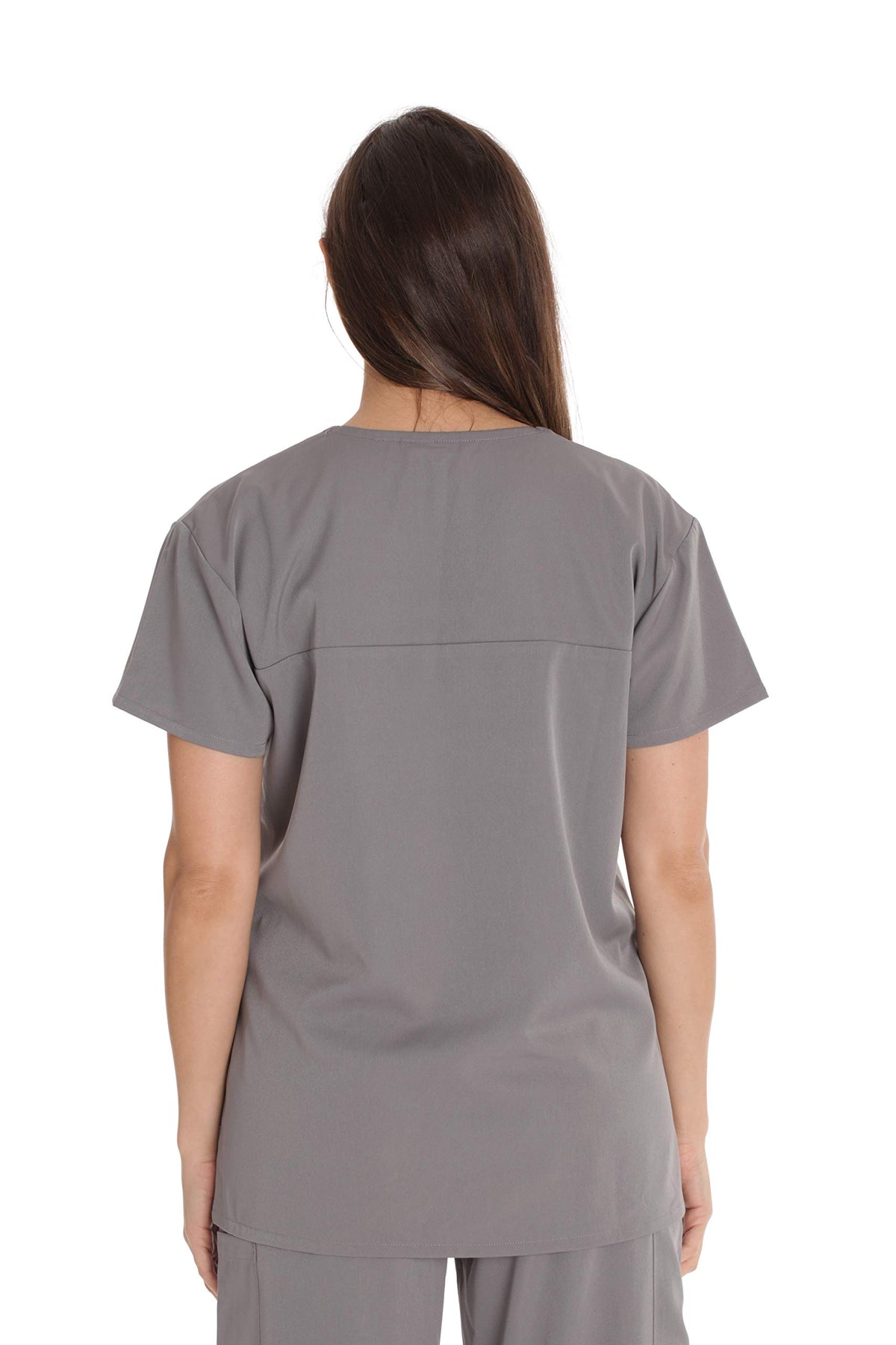 Just Love Stretch Solid Scrub Tops for Women 6827-LTGRY-3X Light Grey