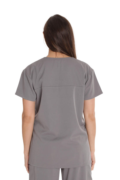 Just Love Stretch Solid Scrub Tops for Women 6827-LTGRY-3X Light Grey