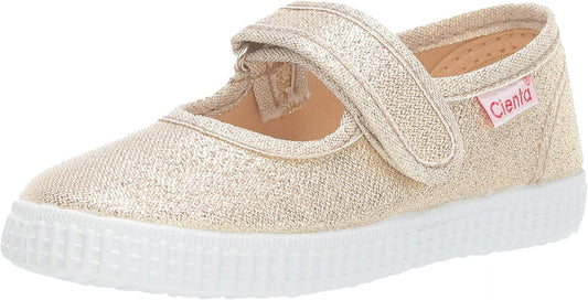 Cienta Kids Shoes � Ideal for Toddlers & Little Kids � Hook & Loop Strap Closure � Textile Lining � Rubber Outsole (Infant/Toddler/Little Kid/Big Kid) White Gold 21 (US 5 Toddler) M