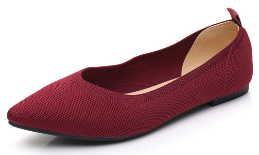 VenusCelia Women's Agile Knit Flat Shoe (6 M US,Wine)