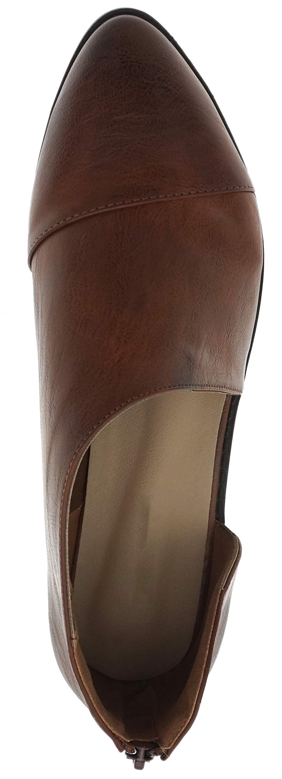 MVE Shoes Women’s Stylish Flat Closed Toe Comfortable Cut Out Pointed Toe Ankle Bootie, Whiskey 6