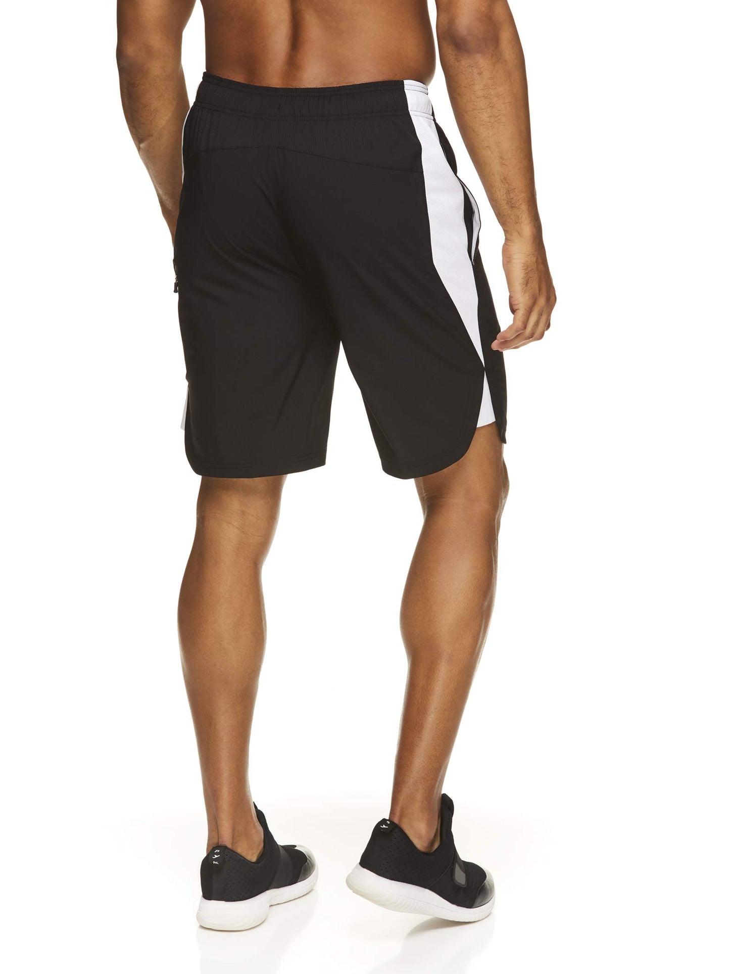 Reebok Men's Lightweight Workout Gym & Running Shorts w/Elastic Drawstring Waistband & Pockets - 9 Inch Inseam - Black/Stark White Mars Training, Small