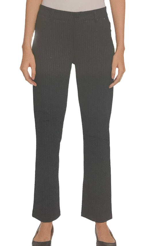 DKNY Jeans Womens Midweight Straight Leg Ponte Pant ( XXL Black Stripe
