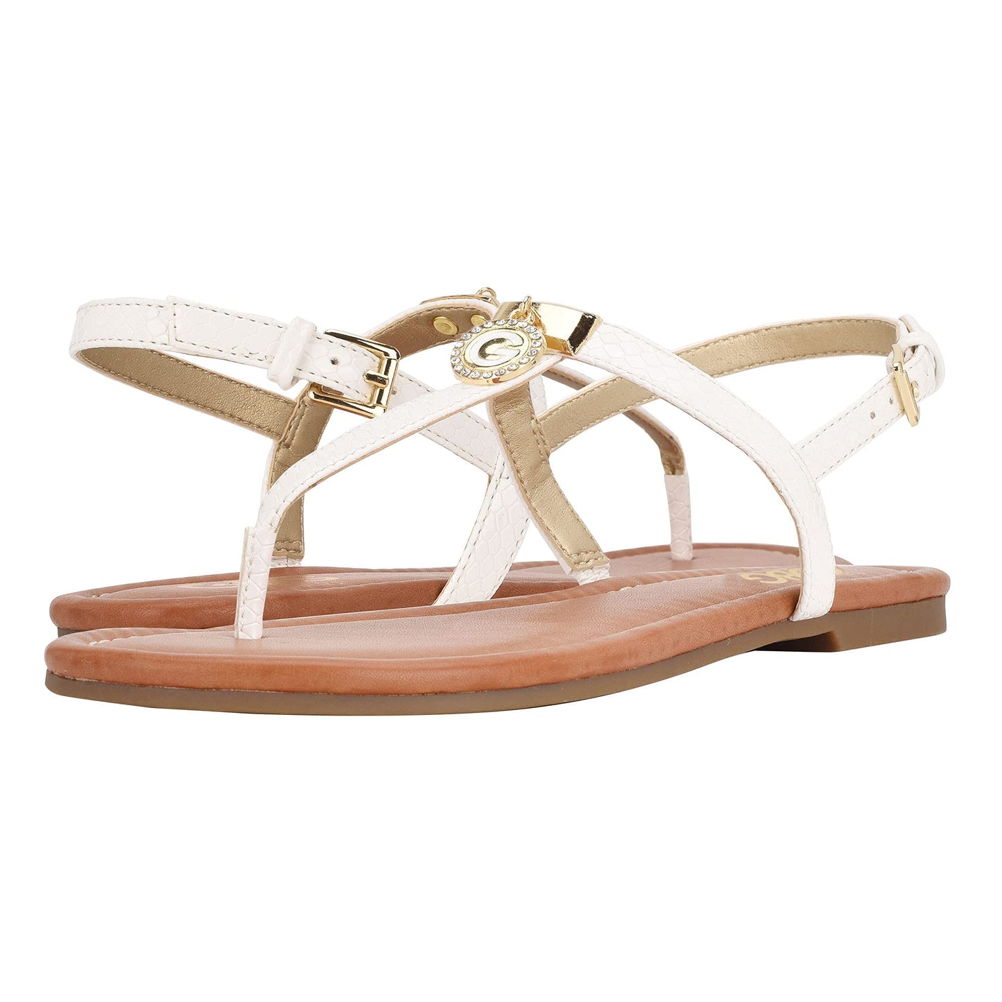 GBG Los Angeles Lookur - Flats for Women - Synthetic Upper - Synthetic Lining - Lightly Cushioned Insole White 8 M