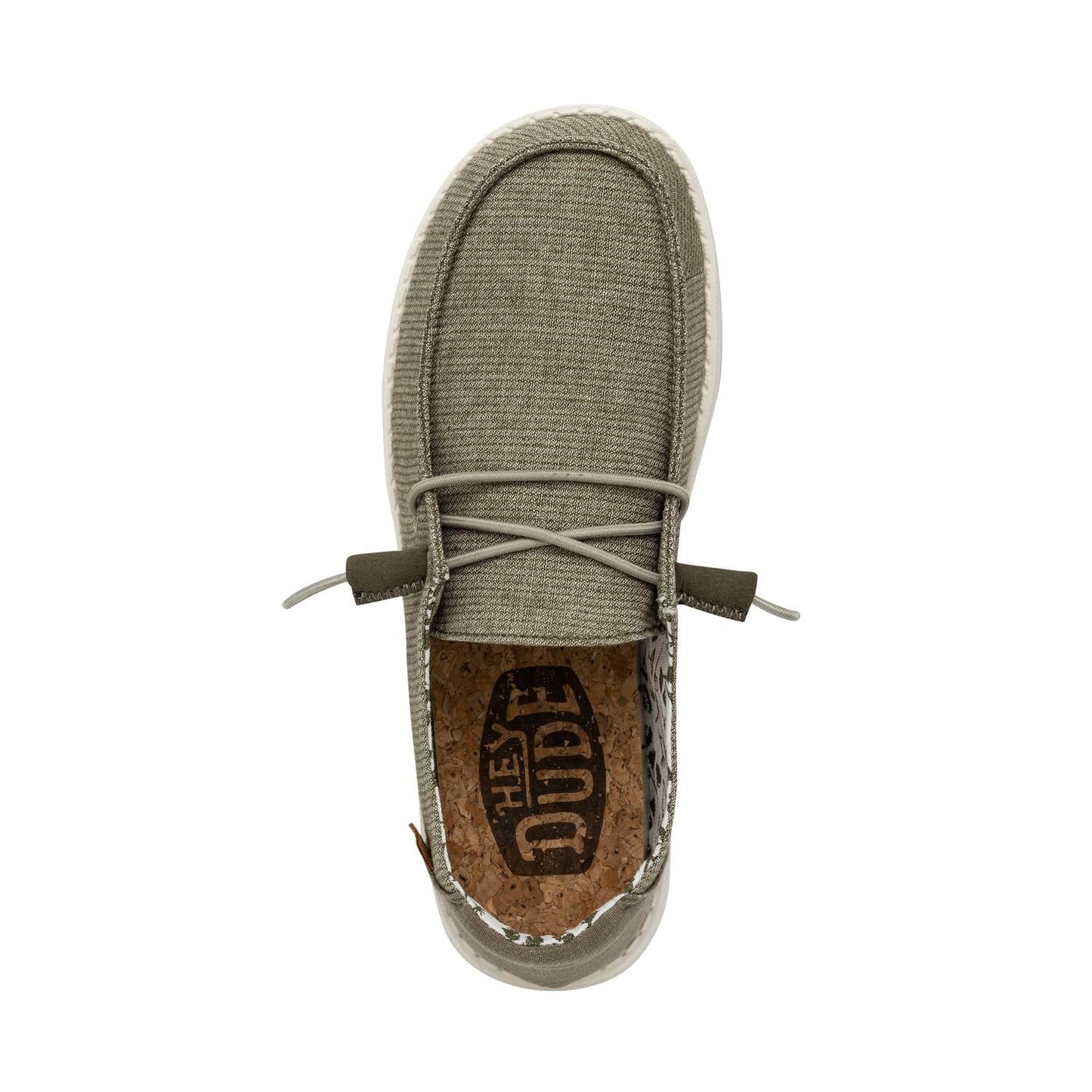HEYDUDE Women's Wendy Chambray Slip On Shoe, Sage Size 9 | Textile Upper | Lightweight Casual Loafer with Elastic Laces