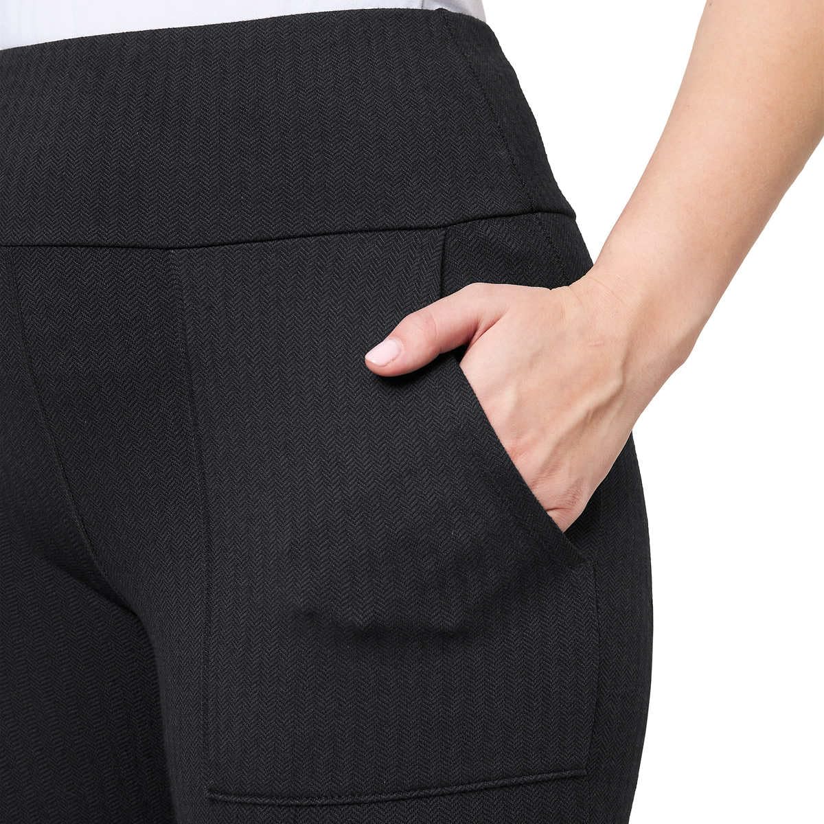 Mondetta Womens Midweight High Rise Jacquard Knit Legging (US, Alpha, XX-Large, Regular, Regular, Black/Gray)