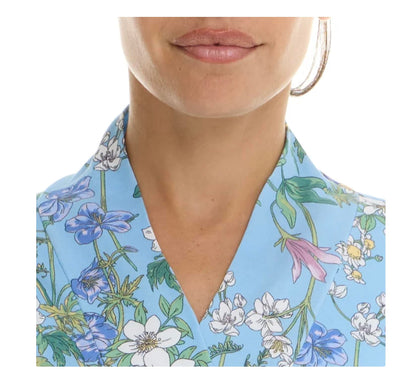 Flora Nikrooz FN Women's 3 Piece Super Soft Lounge PJ Sleep Set, Robe, Tank, and Pant (US, Alpha, X-Large, Regular, Regular, Blue (Floral))