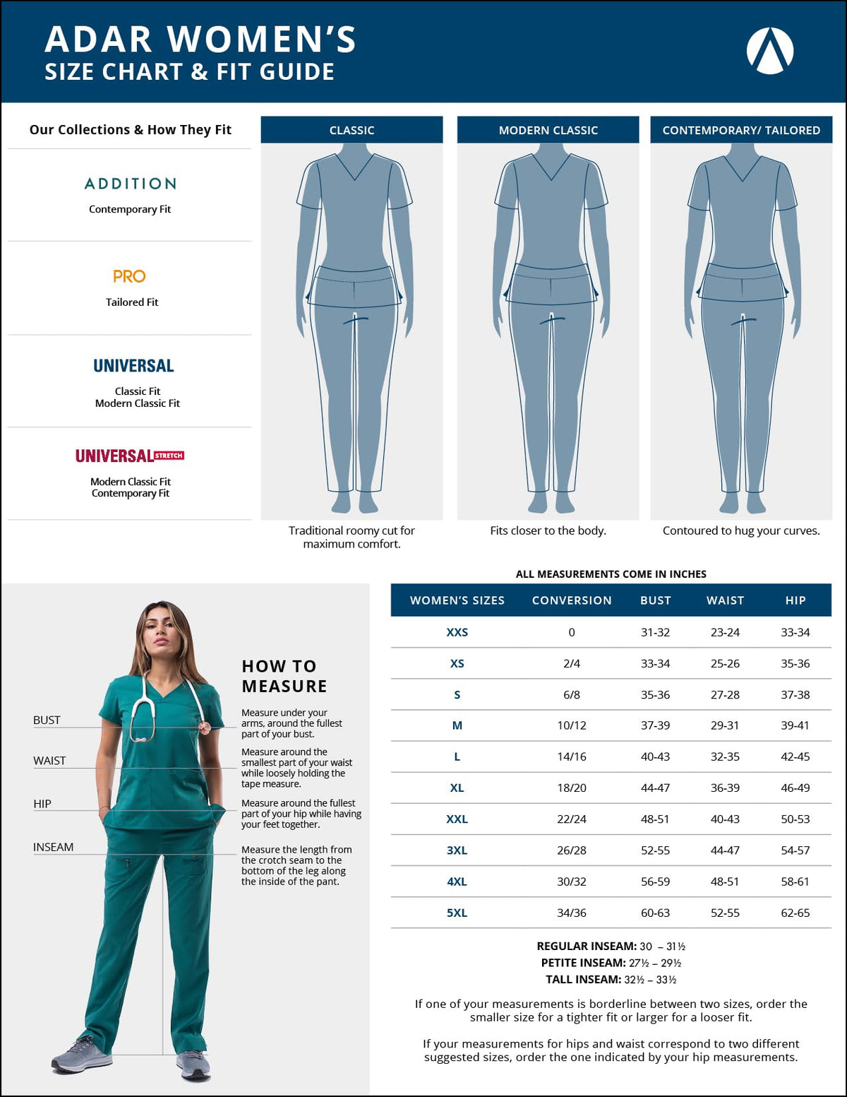 ADAR Medical Uniforms Adar Underscrubs for Women Size XX-Large Black Long Sleeve
