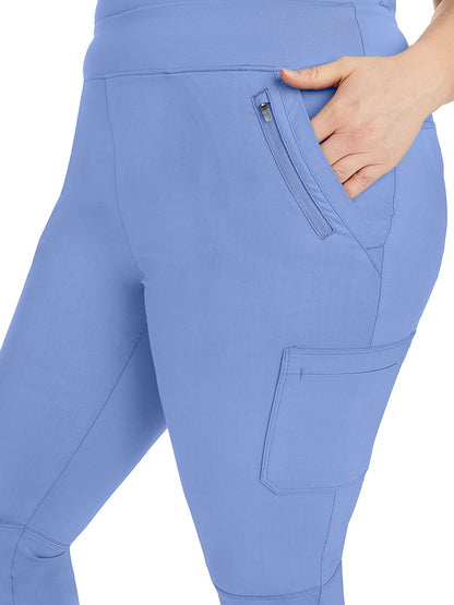 Healing Hands Purple Label Women's 9134 Tyra Pant 's Eight Pocket Scrub Pant - Small Tall,Ceil