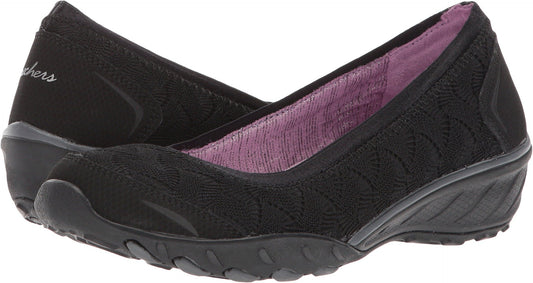 Skechers Savvy Play The Game Womens Wedge Skimmer Loafer Black 7.5