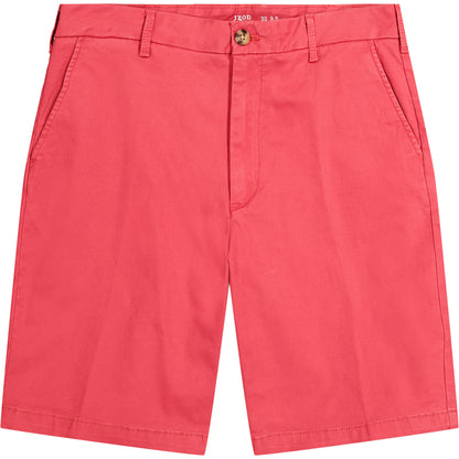 Izod Men's Saltwater 9.5" Flat Front Chino Short, Saltwater Red Ph162, 40