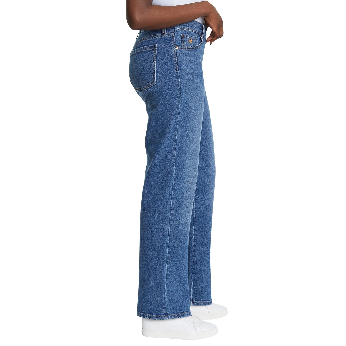 Gloria Vanderbilt Women’s Straight Leg Relaxed Fit Cotton Stretch Jean (Dark Blue, 12)