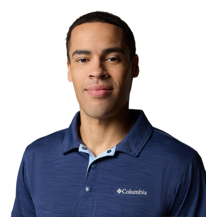 Columbia Mens Sage Peak Knit Polo, Dark Mountain Heather, Small