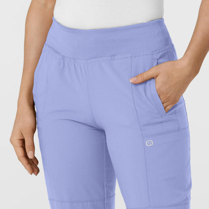 WINK W123 Women's Comfort Waist Cargo Jogger Scrub Pant, Ceil Blue, 2XS
