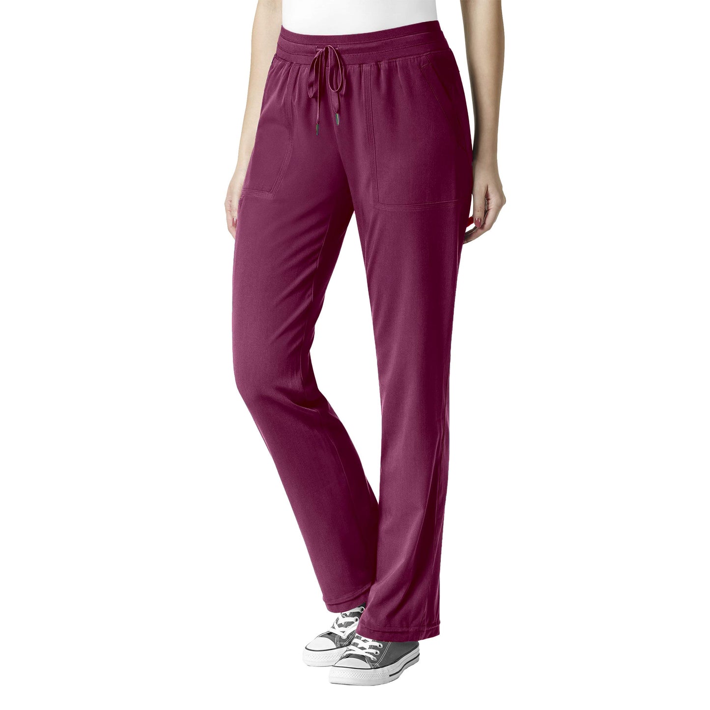 WonderWink AERO Women's Flex Utility Cargo Scrub Pant, Wine, M Petite