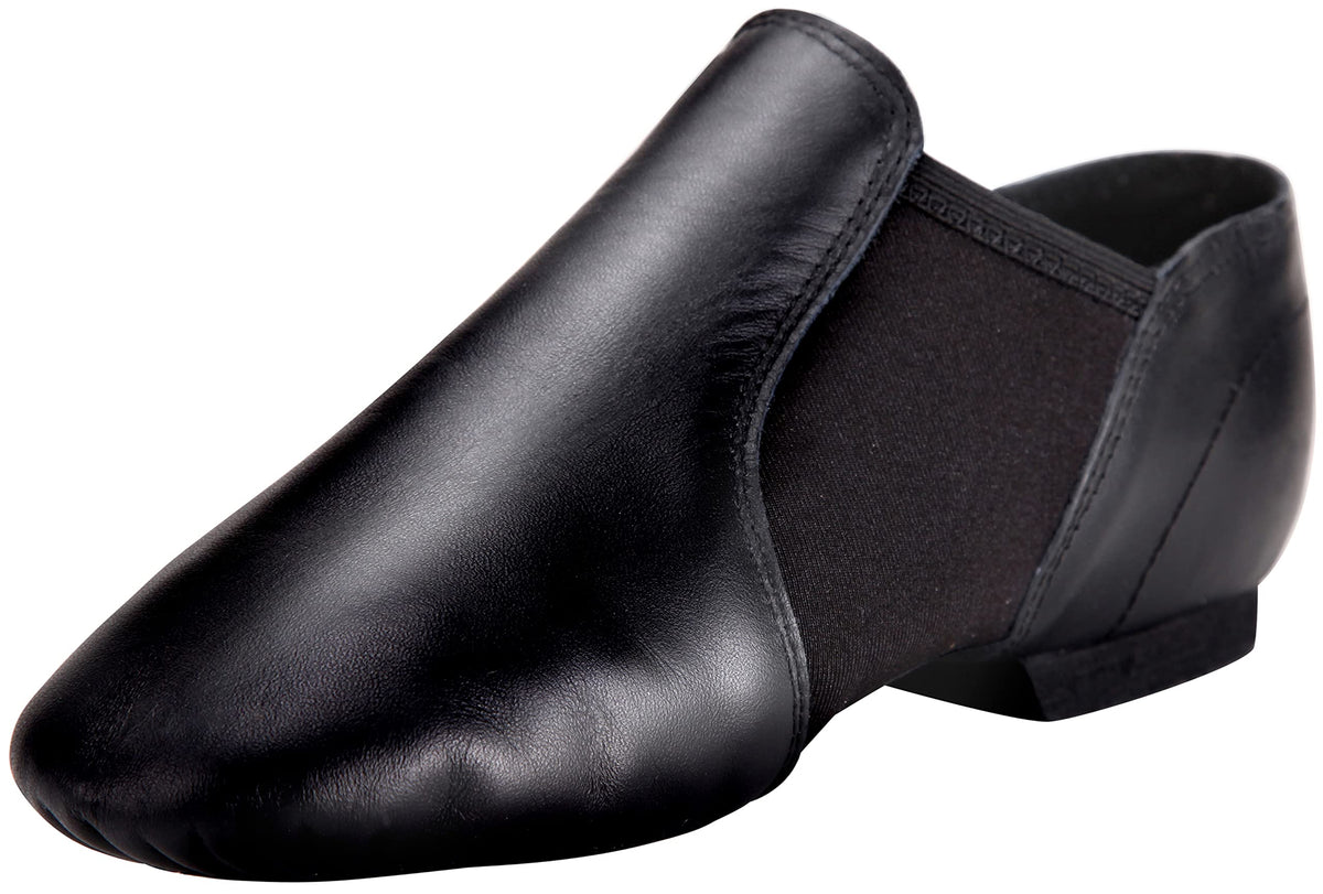 Linodes Leather Jazz Shoe Slip-on for Women Men Dance Shoes Black 8.5M