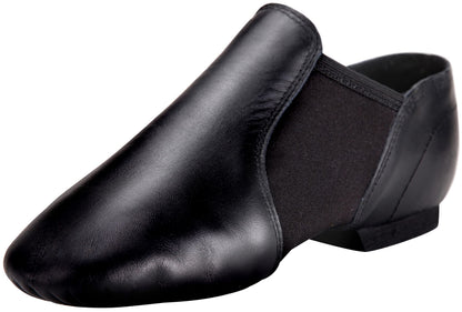 Linodes Leather Jazz Shoe Slip-on for Women Men Dance Shoes Black 8.5M