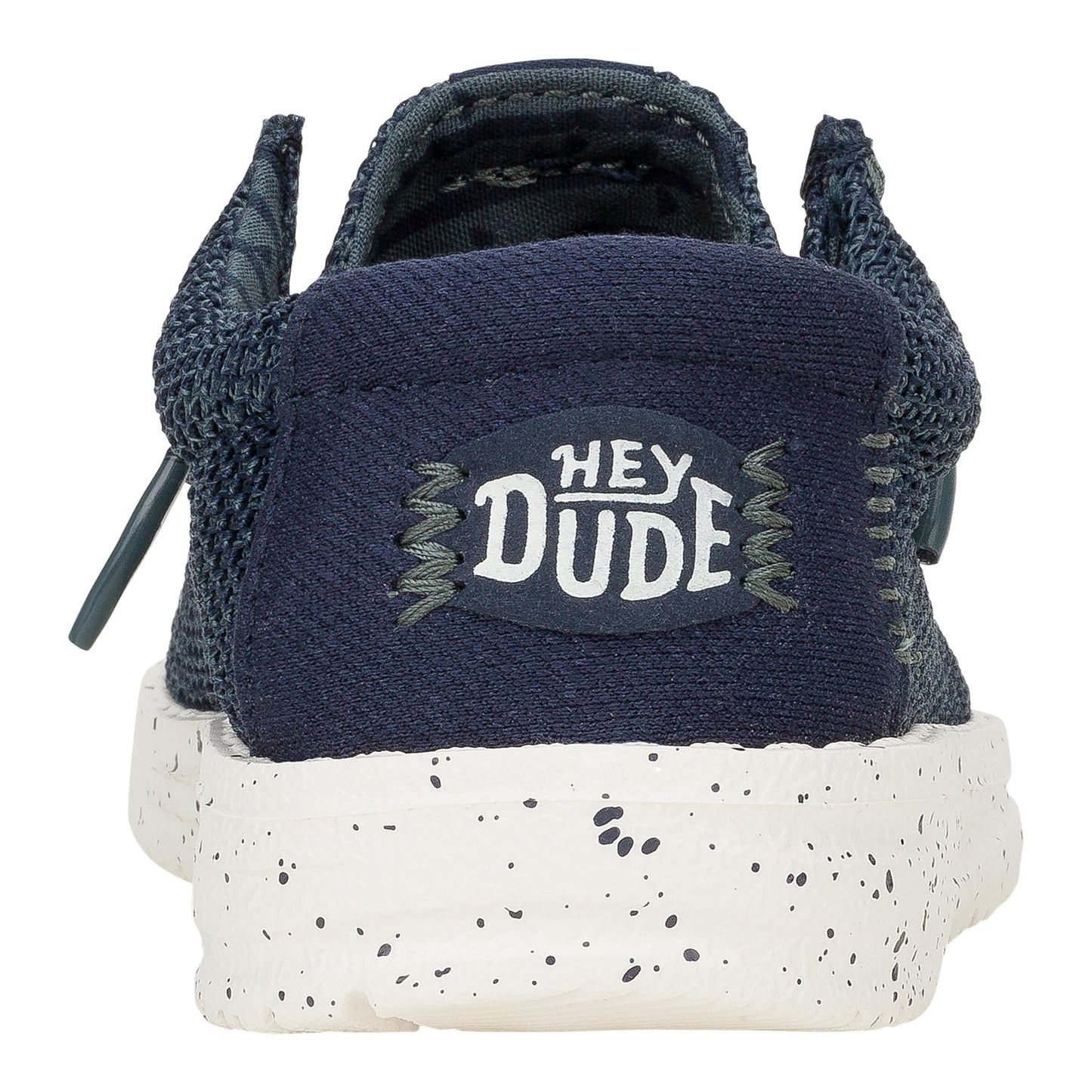 HEYDUDE Boy's Youth Wally Stretch Sox Slip On Shoe, Navy Size 12 | Lightweight Easy On Travel Ready Casual Sneaker