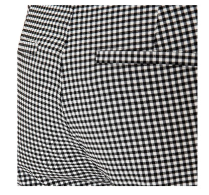 Mario Serrani Women's Slim Fit Pull On Capri Pant (US, Alpha, X-Large, Regular, Regular, Multi (Black/White Gingham))