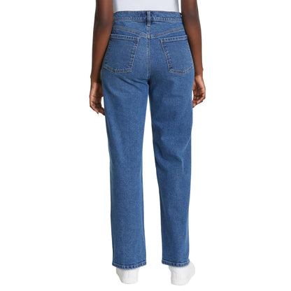 Gloria Vanderbilt Women’s Straight Leg Relaxed Fit Cotton Stretch Jean (Dark Blue, 10)