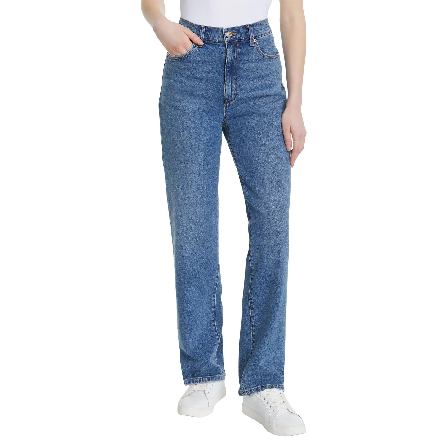 Gloria Vanderbilt Women’s Straight Leg Relaxed Fit Cotton Stretch Jean (Dark Blue, 12)