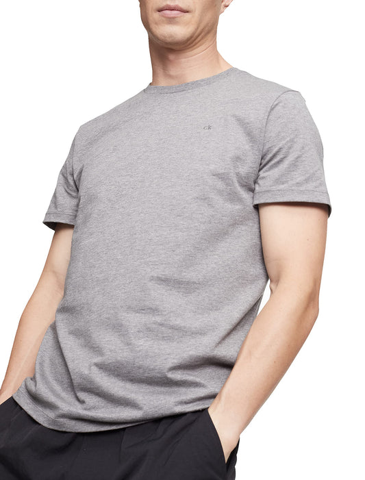 Calvin Klein Men's Short Sleeve Crew Neck Jersey Tee Shirt, Medium Grey Heather, X-Large
