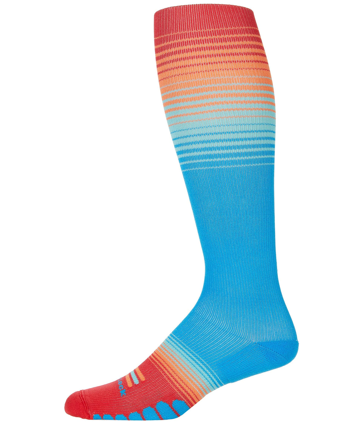 Eurosock® Graduated Compression Multi Stripe OTC – Medical Compression Socks – Knee Length – Medium Weight Red Ocean MD (US Men's 7.5-10, Women's 8.5-11) One Size
