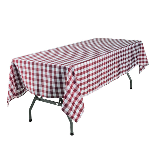 YRYIE 60 x 102 Inch Rectangle Polyester Plaid Tablecloth Red