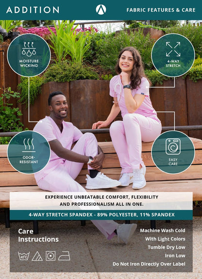 ADAR Medical Uniforms Adar Addition Go-Basic Scrub Size Medium Azalea Pink Set