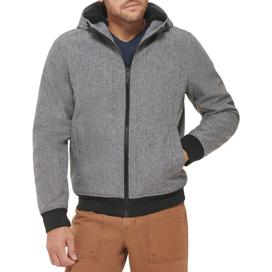 Dockers Men's Softshell Sherpa Lined Bomber Jacket, Heather Grey, 3X-Large Tall