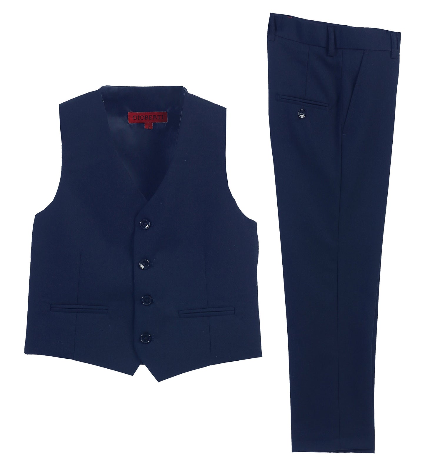 2 Piece Kids Boys Dark Royal Blue Vest and Pants Formal Set, 6