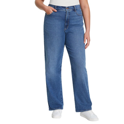 Gloria Vanderbilt Women’s Straight Leg Relaxed Fit Cotton Stretch Jean (Dark Blue, 10)